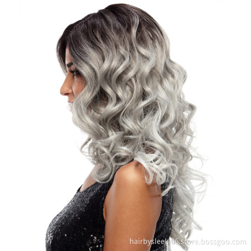 2018 trending product cheap long wavy curly lace front wig high temperature fiber synthetic wigs